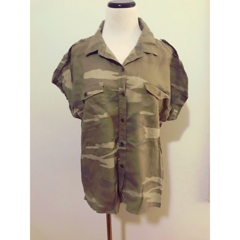 COPY - Rail Linen Army Button Up